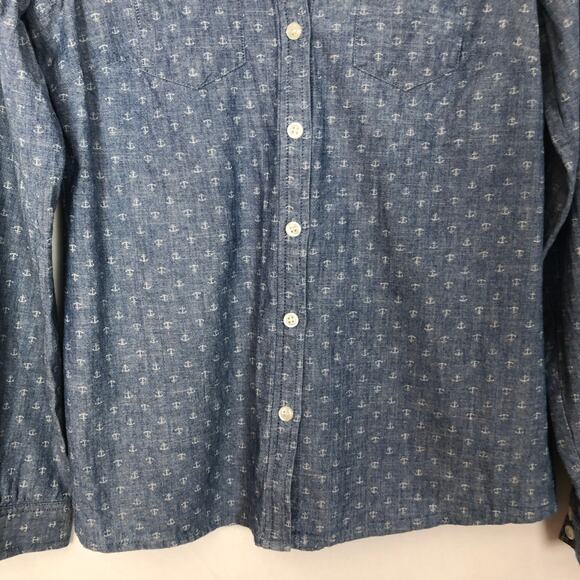 Outback Red Anchor Print 100% Cotton Button Down Shirt Size XS - Picture 4 of 11